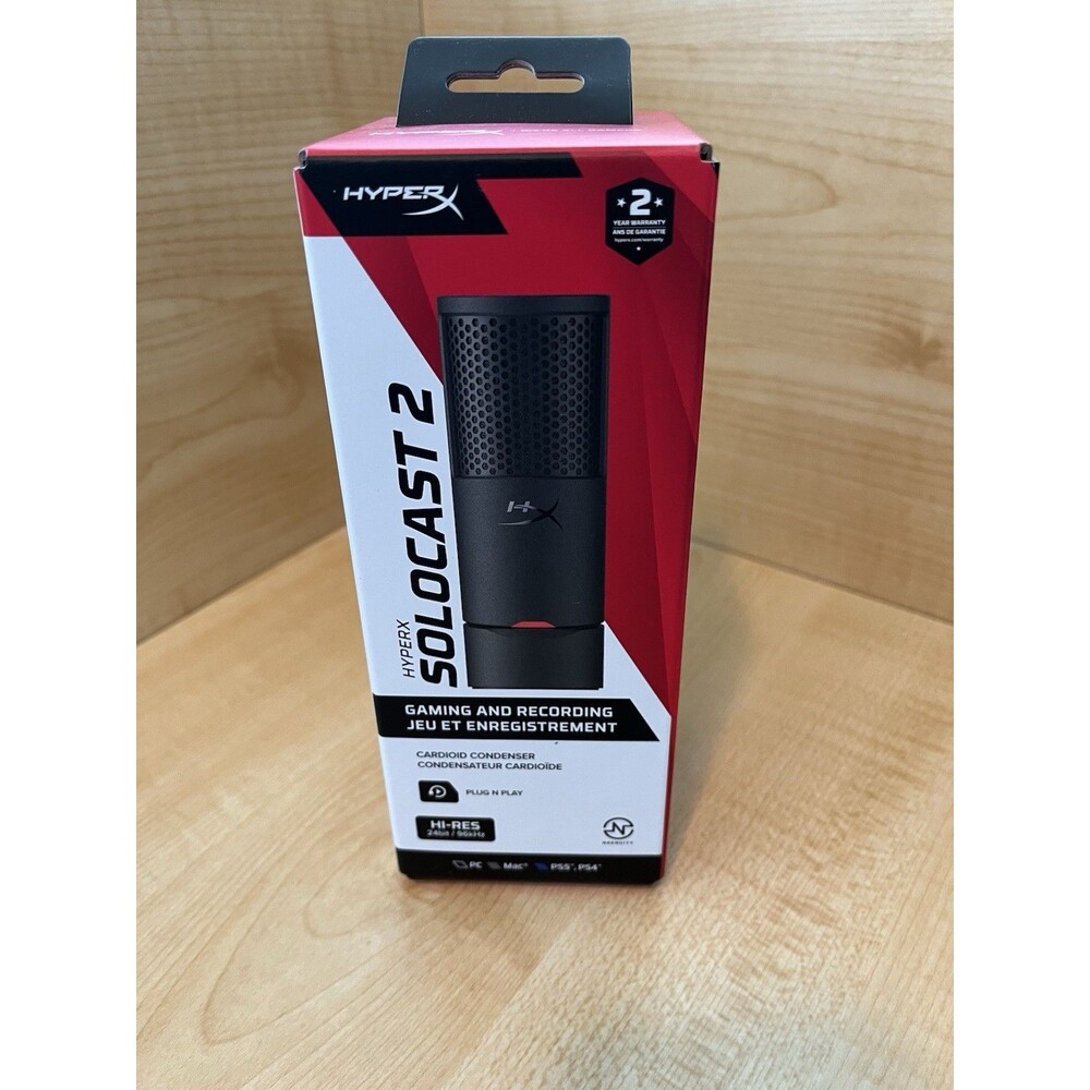 HyperX SoloCast 2 Gaming USB Condenser Microphone PC PS5 Mac Black - Brand New